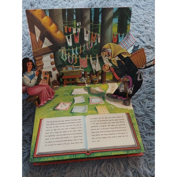 Vintage 1981 Hardcover Book Snow White Pop-Up Picture Story, Fairy Tale Children - Picture 8 of 12